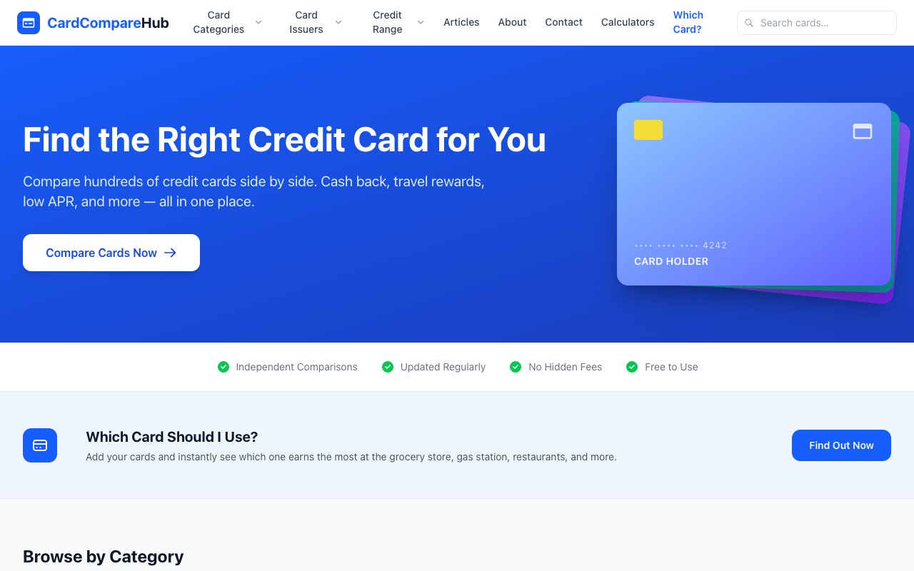 Card Compare Hub screenshot